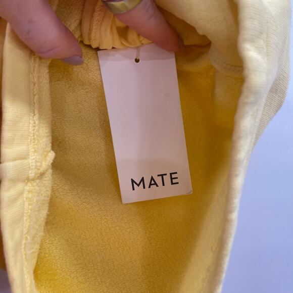 Mate The Label Shorts Medium Yellow Fleece Pocket NWT Athleisure Loungewear - Picture 10 of 12